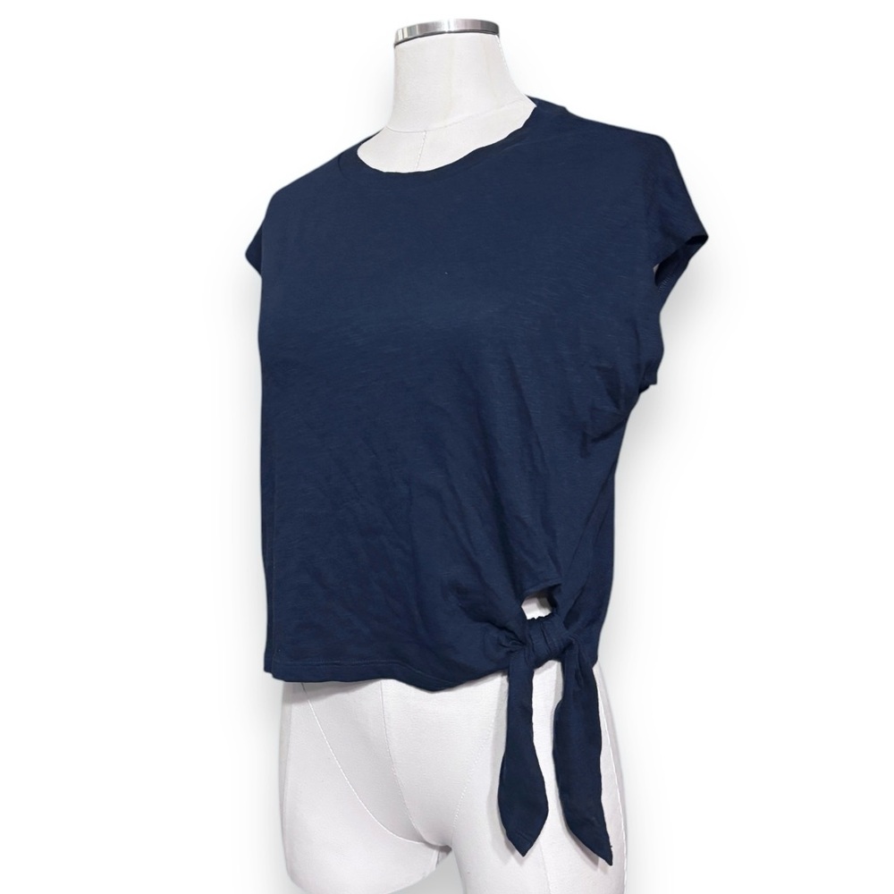 BANANA REPUBLIC FACTORY Navy Sleeveless Malibu Muscle Tee Side Tie Detail